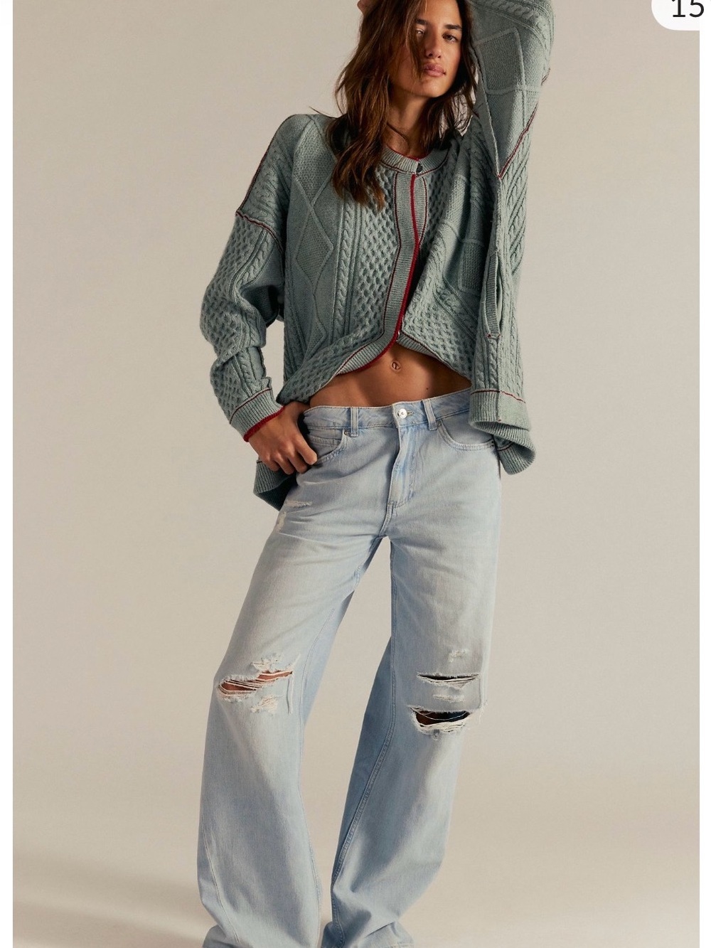 We The Free Blue CRVY Wide Leg Jeans